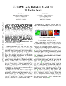 3D-EDM: Early Detection Model for 3D-Printer Faults