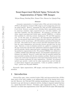 Semi-Supervised Hybrid Spine Network for Segmentation of Spine MR Images