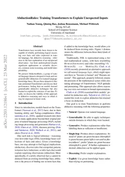 AbductionRules: Training Transformers to Explain Unexpected Inputs