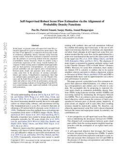 Self-Supervised Robust Scene Flow Estimation via the Alignment of
  Probability Density Functions