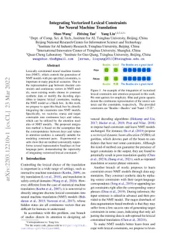 Integrating Vectorized Lexical Constraints for Neural Machine
  Translation