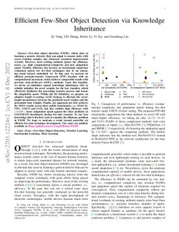 Efficient Few-Shot Object Detection via Knowledge Inheritance