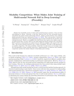 Modality Competition: What Makes Joint Training of Multi-modal Network
  Fail in Deep Learning? (Provably)