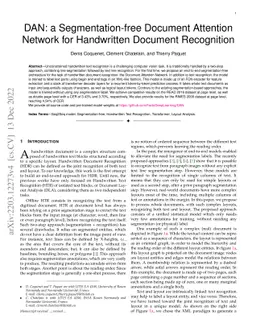 DAN: a Segmentation-free Document Attention Network for Handwritten
  Document Recognition