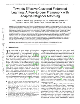 Towards Effective Clustered Federated Learning: A Peer-to-peer Framework
  with Adaptive Neighbor Matching
