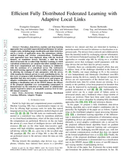 Efficient Fully Distributed Federated Learning with Adaptive Local Links