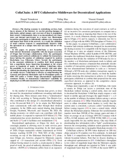 CollaChain: A BFT Collaborative Middleware for Decentralized
  Applications