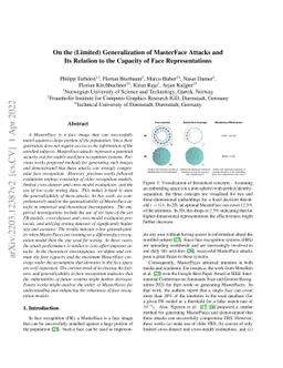 On the (Limited) Generalization of MasterFace Attacks and Its Relation
  to the Capacity of Face Representations