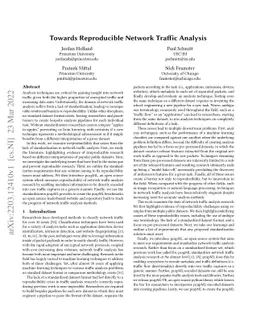Towards Reproducible Network Traffic Analysis