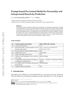Prompt-based System for Personality and Interpersonal Reactivity
  Prediction