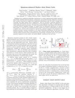 Quantum-enhanced Markov chain Monte Carlo