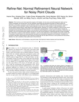 Refine-Net: Normal Refinement Neural Network for Noisy Point Clouds