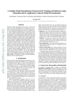A Scalable Model Specialization Framework for Training and Inference
  using Submodels and its Application to Speech Model Personalization
