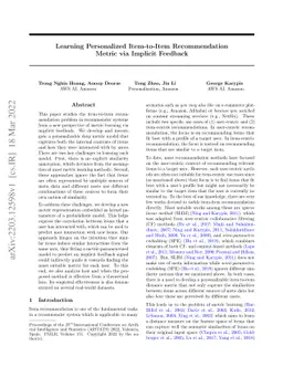 Learning Personalized Item-to-Item Recommendation Metric via Implicit
  Feedback