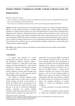 Semantic Similarity Computing for Scientific Academic Conferences fused
  with domain features