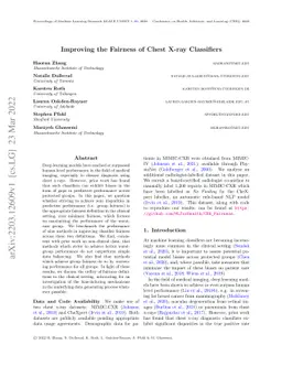 Improving the Fairness of Chest X-ray Classifiers