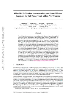 VideoMAE: Masked Autoencoders are Data-Efficient Learners for
  Self-Supervised Video Pre-Training
