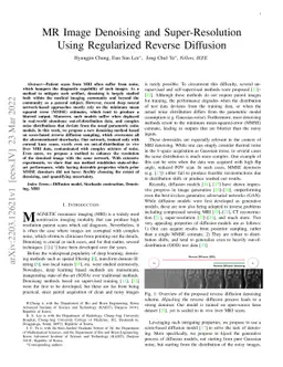 MR Image Denoising and Super-Resolution Using Regularized Reverse
  Diffusion