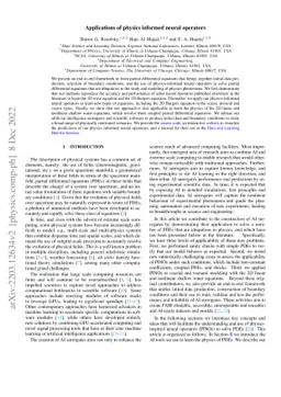 Applications of physics informed neural operators