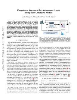 Competency Assessment for Autonomous Agents using Deep Generative Models