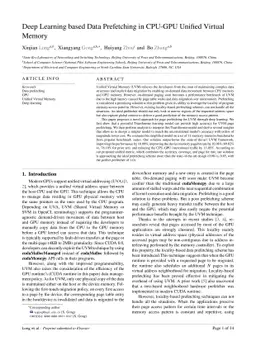 Deep Learning based Data Prefetching in CPU-GPU Unified Virtual Memory