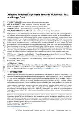 Affective Feedback Synthesis Towards Multimodal Text and Image Data