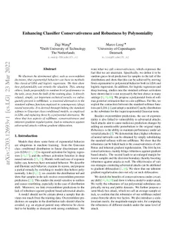Enhancing Classifier Conservativeness and Robustness by Polynomiality