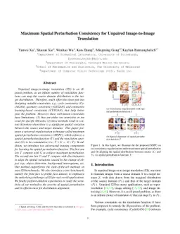 Maximum Spatial Perturbation Consistency for Unpaired Image-to-Image
  Translation