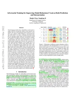Adversarial Training for Improving Model Robustness? Look at Both
  Prediction and Interpretation