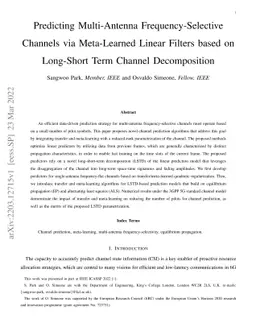 Predicting Multi-Antenna Frequency-Selective Channels via Meta-Learned
  Linear Filters based on Long-Short Term Channel Decomposition