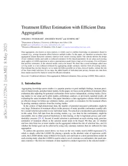 Treatment Effect Estimation with Efficient Data Aggregation