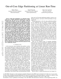 Out-of-Core Edge Partitioning at Linear Run-Time