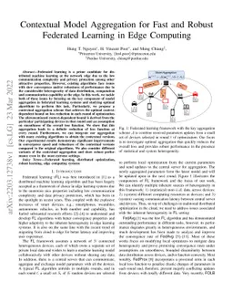 Contextual Model Aggregation for Fast and Robust Federated Learning in
  Edge Computing
