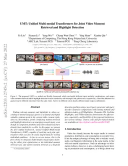 UMT: Unified Multi-modal Transformers for Joint Video Moment Retrieval
  and Highlight Detection