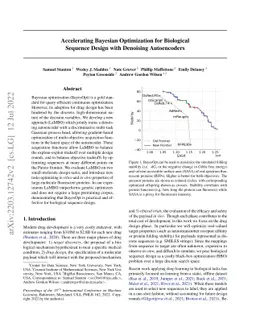 Accelerating Bayesian Optimization for Biological Sequence Design with
  Denoising Autoencoders