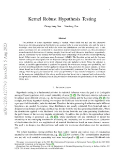 Kernel Robust Hypothesis Testing