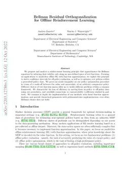 Bellman Residual Orthogonalization for Offline Reinforcement Learning