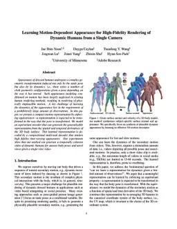 Learning Motion-Dependent Appearance for High-Fidelity Rendering of
  Dynamic Humans from a Single Camera