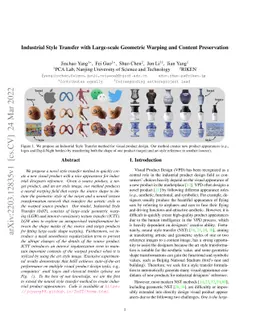 Industrial Style Transfer with Large-scale Geometric Warping and Content
  Preservation