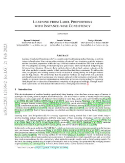 Learning from Label Proportions with Instance-wise Consistency