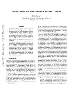 Multiple Emotion Descriptors Estimation at the ABAW3 Challenge