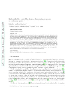 Kullback-Leibler control for discrete-time nonlinear systems on
  continuous spaces