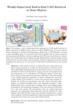 Weakly-Supervised End-to-End CAD Retrieval to Scan Objects