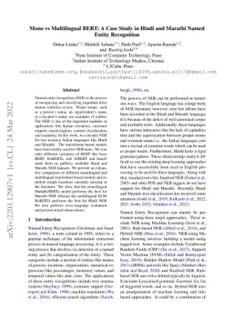 Mono vs Multilingual BERT: A Case Study in Hindi and Marathi Named
  Entity Recognition