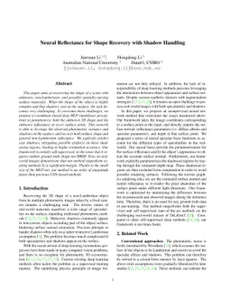 Neural Reflectance for Shape Recovery with Shadow Handling