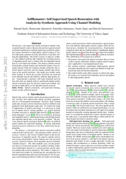 SelfRemaster: Self-Supervised Speech Restoration with
  Analysis-by-Synthesis Approach Using Channel Modeling