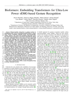 Bioformers: Embedding Transformers for Ultra-Low Power sEMG-based
  Gesture Recognition