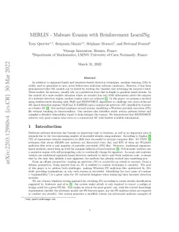 MERLIN -- Malware Evasion with Reinforcement LearnINg