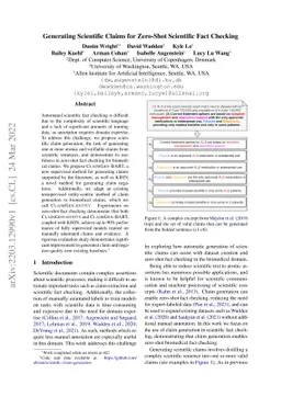 Generating Scientific Claims for Zero-Shot Scientific Fact Checking