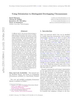 Using Orientation to Distinguish Overlapping Chromosomes